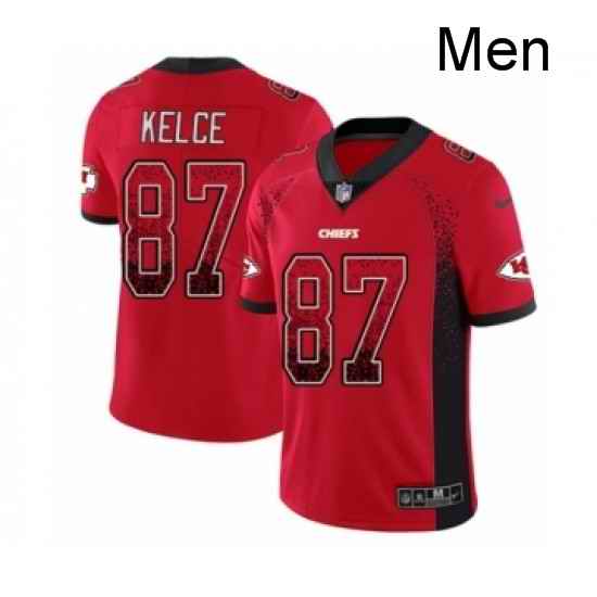 Men Nike Kansas City Chiefs 87 Travis Kelce Limited Red Rush Drift Fashion NFL Jersey